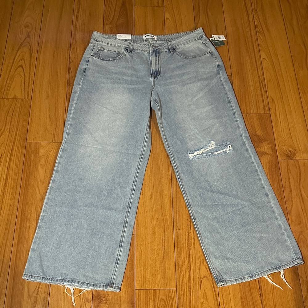 RSQ Light Blue Distressed Baggy Leg Jeans